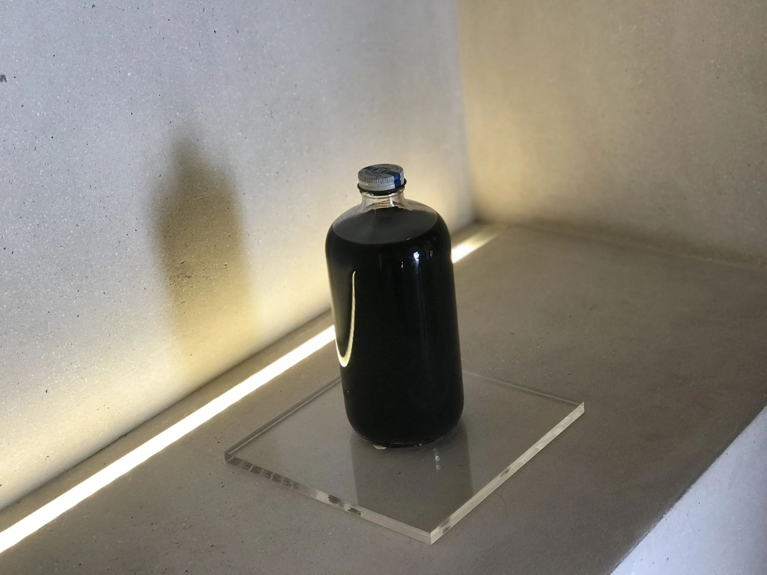 Bottle of crude oil from one of the first exploratory drillings, once owned by Sheikha Salama bint Butti